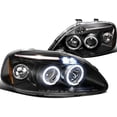thumbnail image 1 of Halo Projector Headlight In Black Housing Clear Lens Made For And Compatible With 1996 - 1998 Honda Civic 96 97 98, 1 of 7