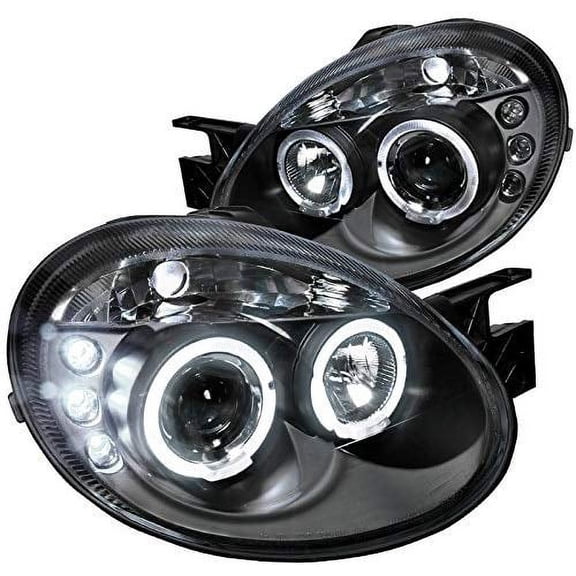 Halo Projector Headlight In Black Housing Clear Lens Made For And Compatible With 2003 - 2005 Dodge Neon 03 04 05