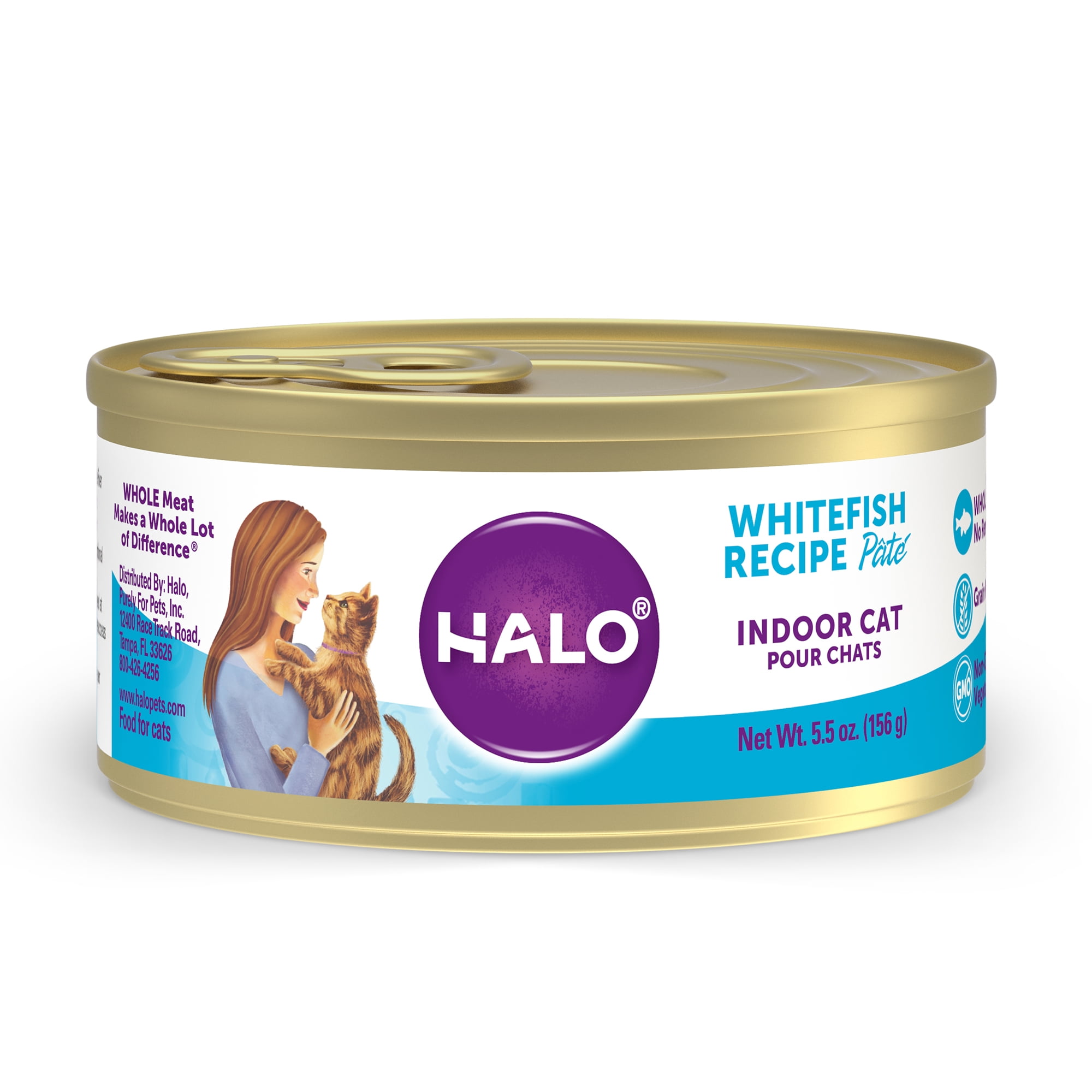Halo Purely for Pets Indoor Cat Grain Free Whitefish Pate Recipe 5.