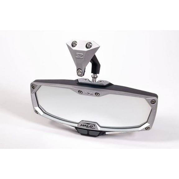 SEIZMIK 56-18022 Mirror - Halo R - Rear View w/LED Cabin Light - Rectangle - Silver w/Silver Bezel - Can Am X3