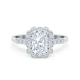 thumbnail image 1 of Halo Radiant Cut Wedding Ring CZ 925 Sterling Silver Size 5, 1 of 7