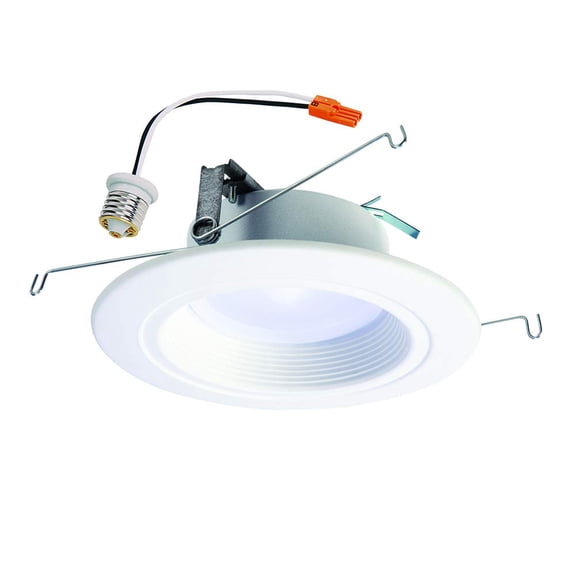 HALO Recessed RL560WH6935R 5" or 6" Integrated LED Recessed Trim, White, 735 lumens, Wet rated for shower use (Standard, 5 inch and 6 inch, 3500k Neutral)