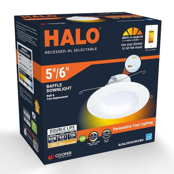 Halo 5 In./6 In. Selectable Lumen & Color Temperature LED Retrofit Light Kit