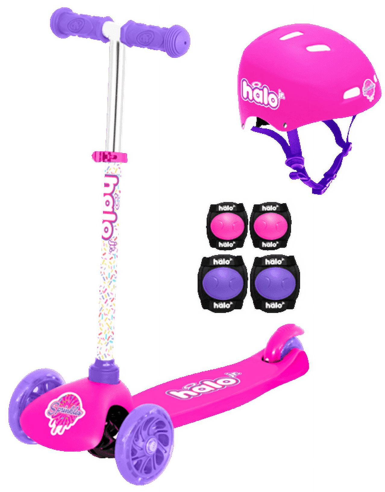 Halo Rise Above Jr. 3 Wheel Scooter Combo Sweets Pink Scooter