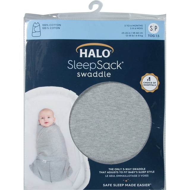 Halo SleepSack 3 to 6 Months Heather Gray Cotton Swaddle Small 1 ea