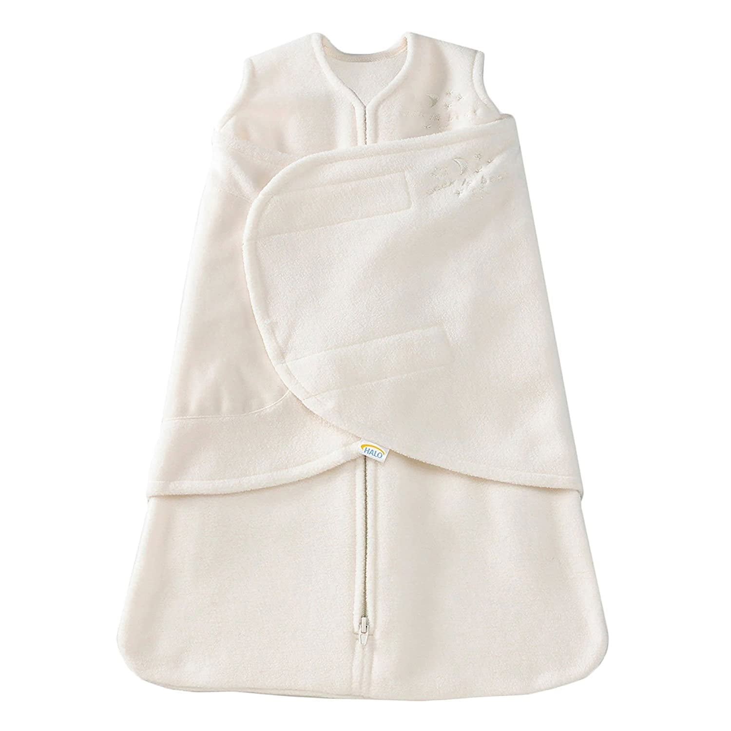 HALO SleepSack Swaddle, Cream, Micro-Fleece, Newborn