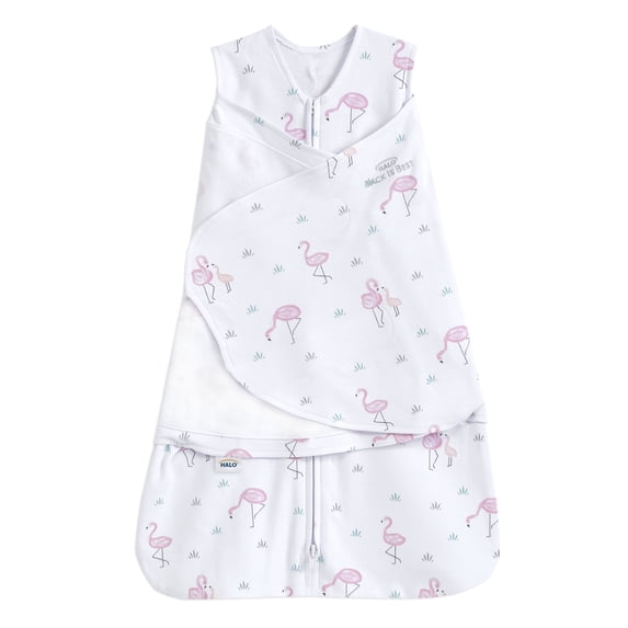 Halo® Sleepsack® Swaddle, 100% Cotton, Flamingos, Newborn Girls, 0-3 Months