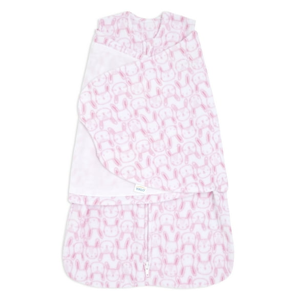 Halo® Sleepsack® Swaddle, Micro-Fleece Bunny Faces, Infant Girls, Small, 3-6 Months