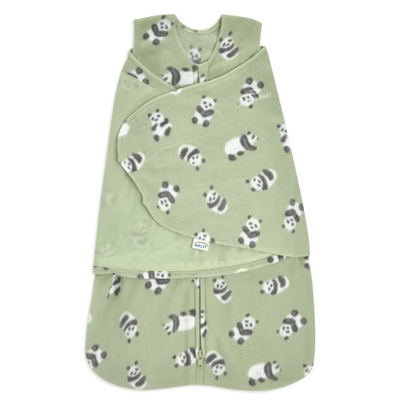 HALO SleepSack Swaddle, Micro-Fleece, Cozy Pandas, Newborn Unisex, 0-3 Months
