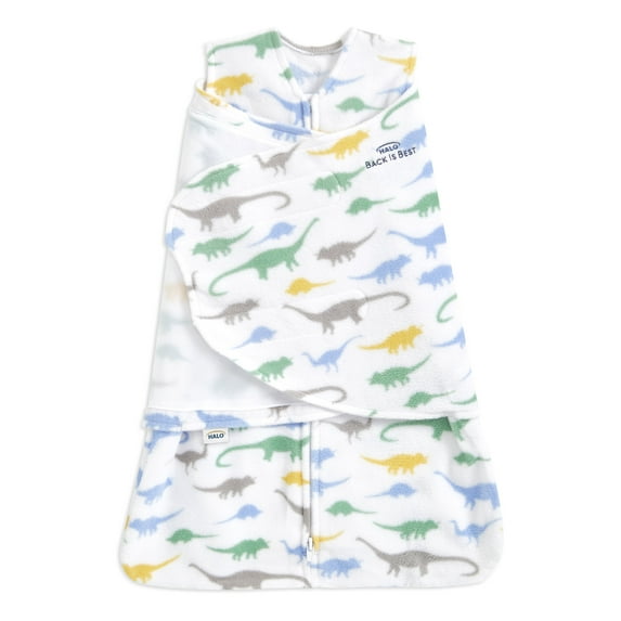 HALO SleepSack Swaddle, Micro-Fleece, Dinos, Infant Boys, Small, 3-6 Months