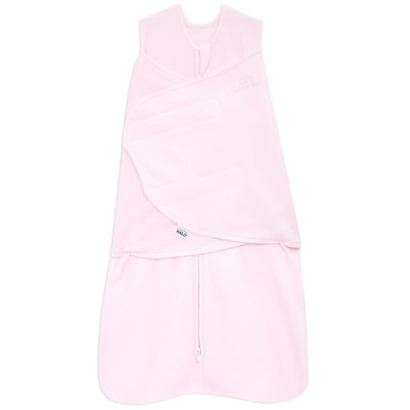 HALO SleepSack Swaddle, Micro-Fleece, Soft Pink, Newborn Girls, 0-3 Months