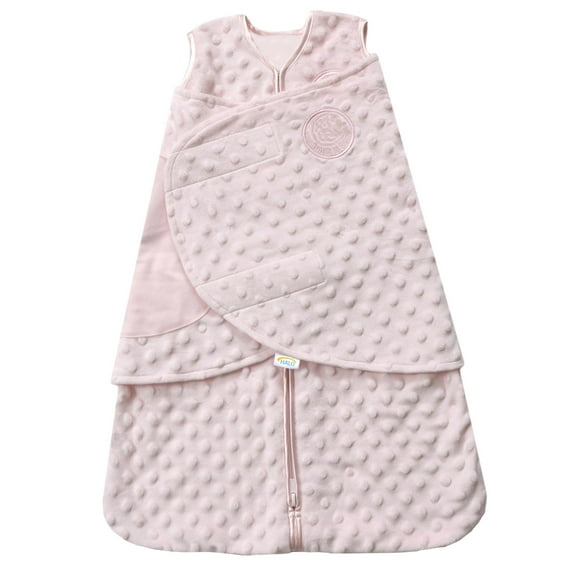 HALO SleepSack Swaddle, Plushy Dot Velboa, Pink, Girls, Newborn, 0-3 Months