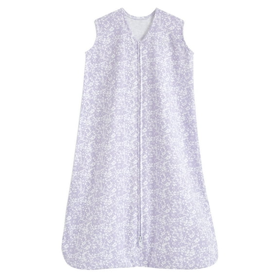 HALO SleepSack Wearable Blanket, 100% Cotton, Aster Flowers-Purple, Infant Girls, Medium, 6-12 Months
