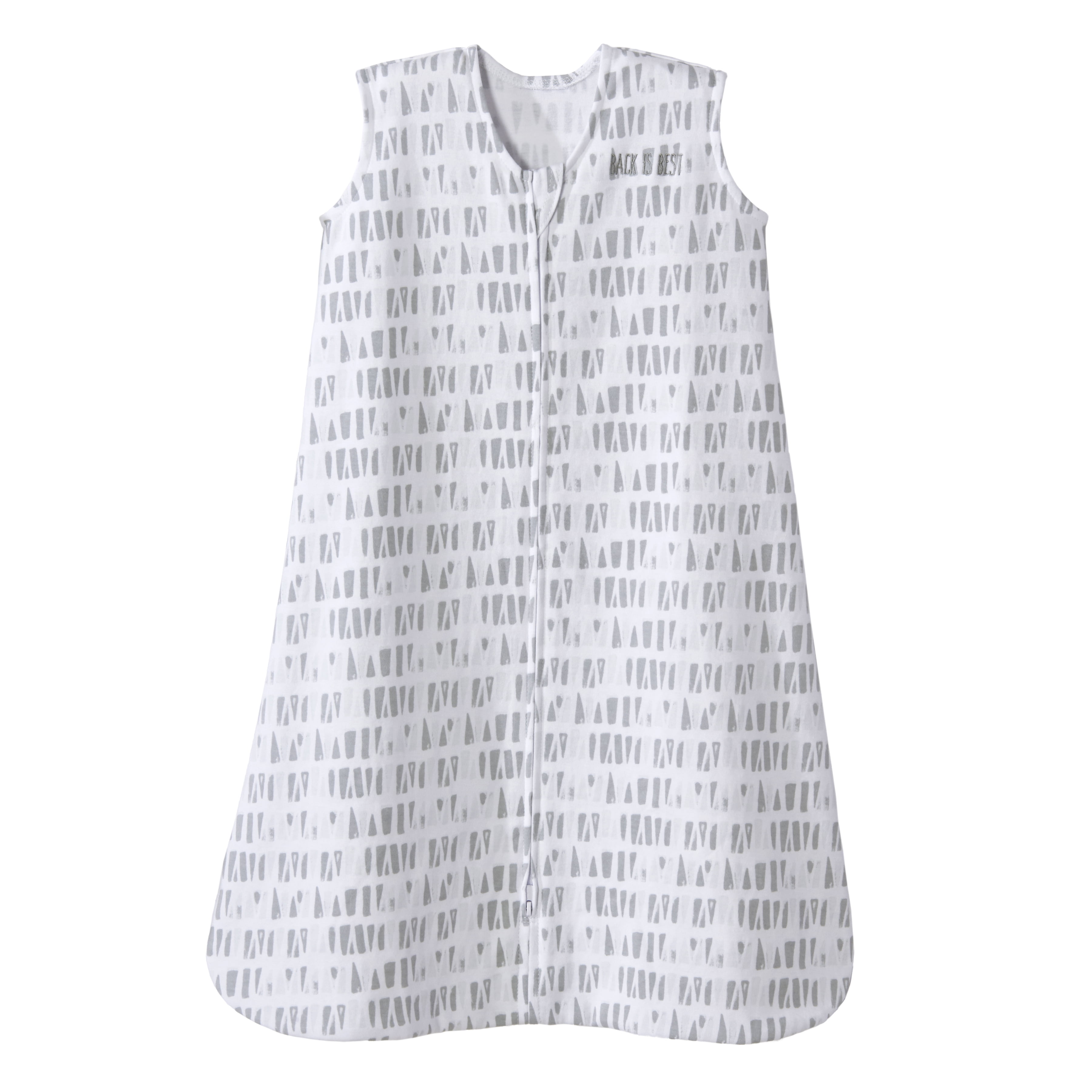 Halo® Sleepsack® Wearable Blanket, 100% Cotton, Gray Squares + Triangles, Infant, Unisex, Medium, 6-12 Months