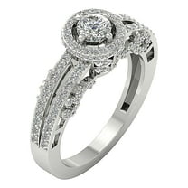 Halo Split Shank Women's Engagement Ring 1.8 Ct Diamond 14K White Gold Over
