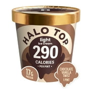 Halo Top Chocolate Vanilla Twist Light Ice Cream, With A Good Source of Protein, Lower Calorie Frozen Dessert, 16 fl oz Pint