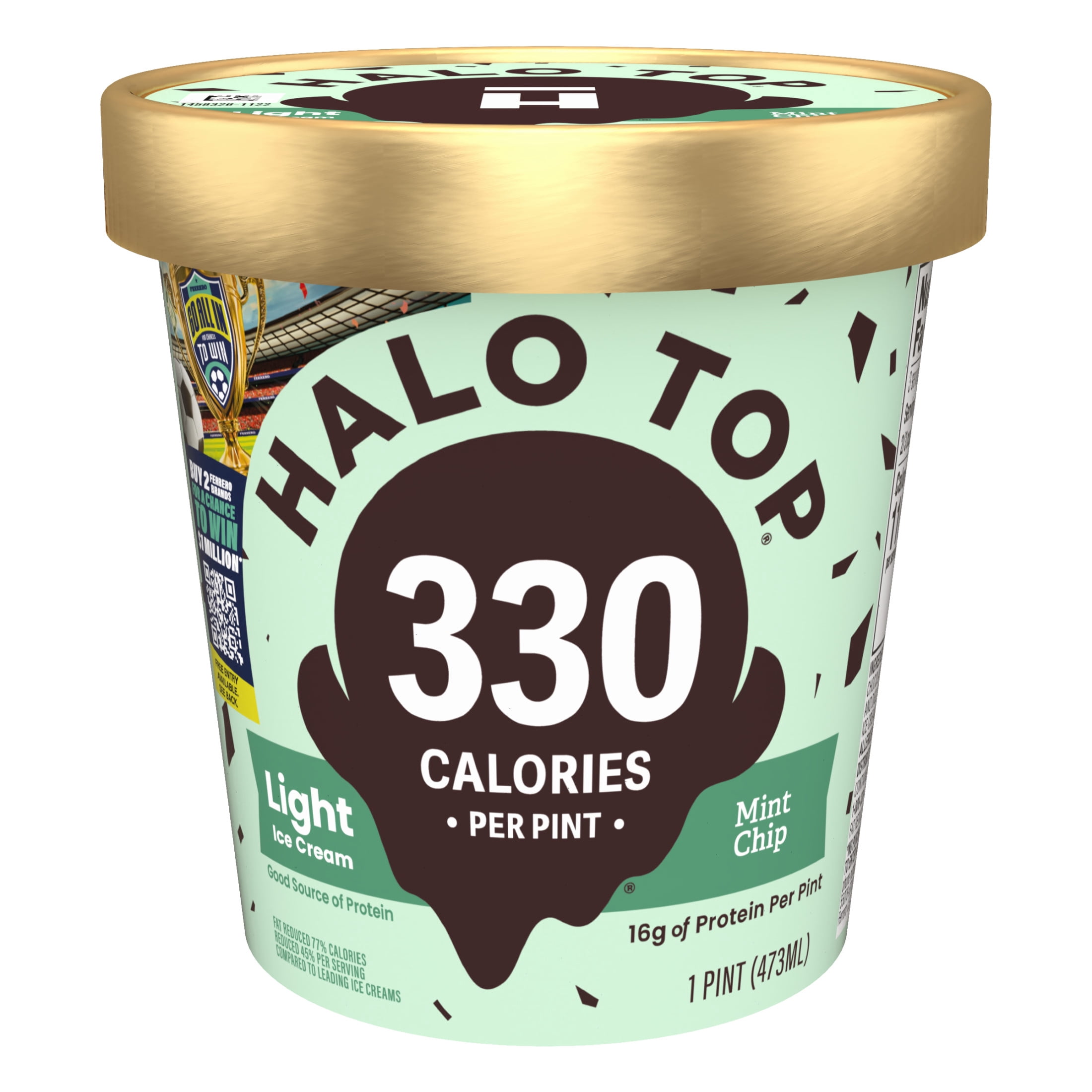 Halo Top Mint Chip Light Ice Cream, 16 fl oz Pint
