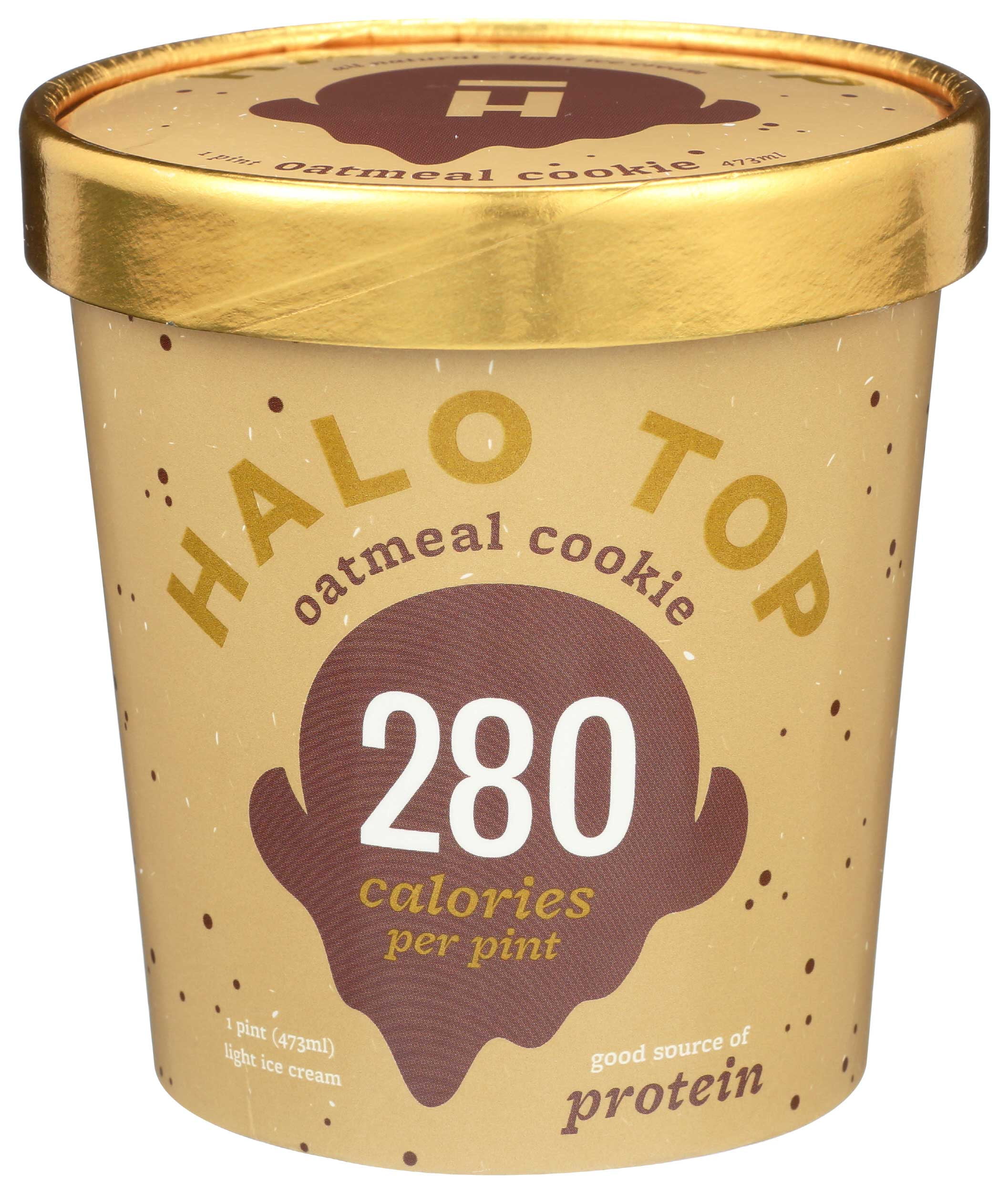 Halo Top Oatmeal Cookie Light Ice Cream 16 Fluid Ounce 8 per case. Walmart