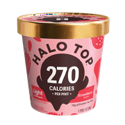 Halo Top Strawberry Light Ice Cream, 16 fl oz Pint