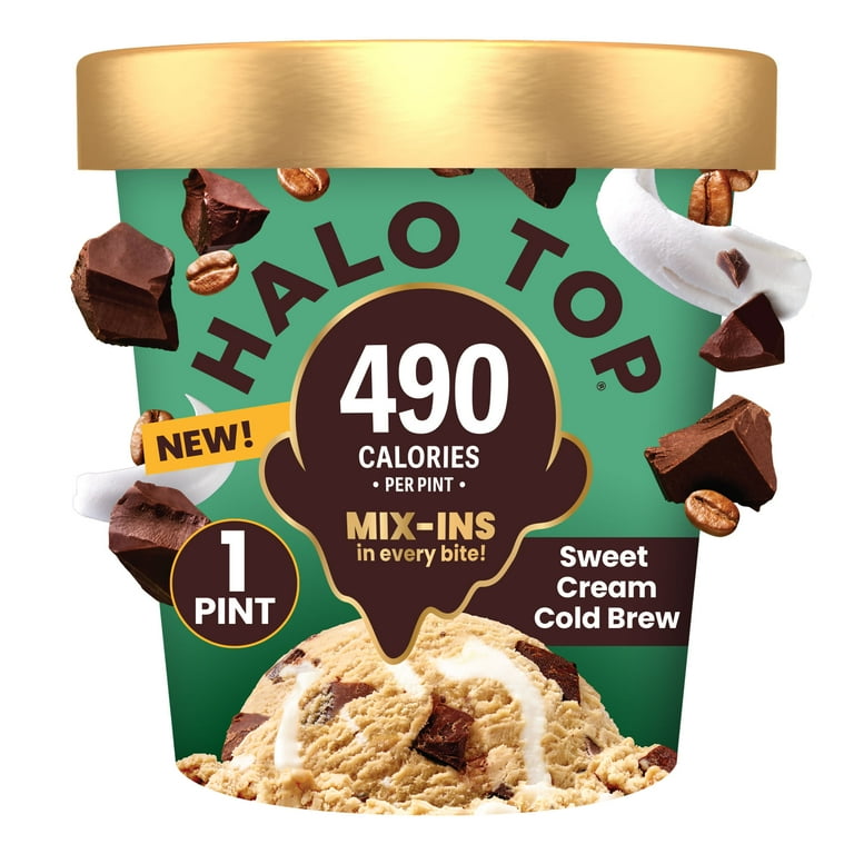 Halo Top Sweet Cream Cold Brew Coffee Light Ice Cream, Lower