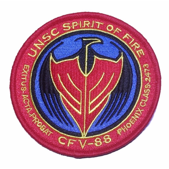 Halo UNSC Spirit Of Fire 4" Wide Embroidered Iron On Patch