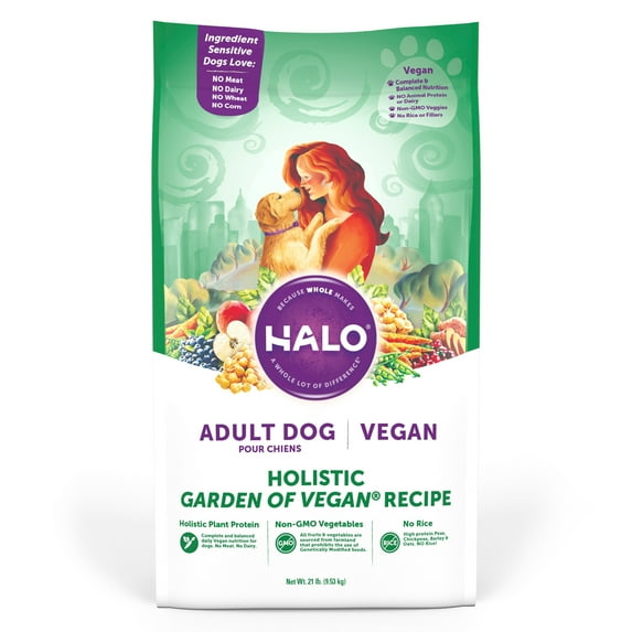 Halo Vegan Dry Dog Food, Garden of Vegan Recipe, 21-Pound Bag