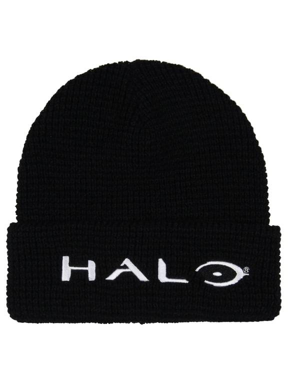 Video Game Embroidered Logo Adult Cuffed Waffle Knit Beanie Hat OSFM