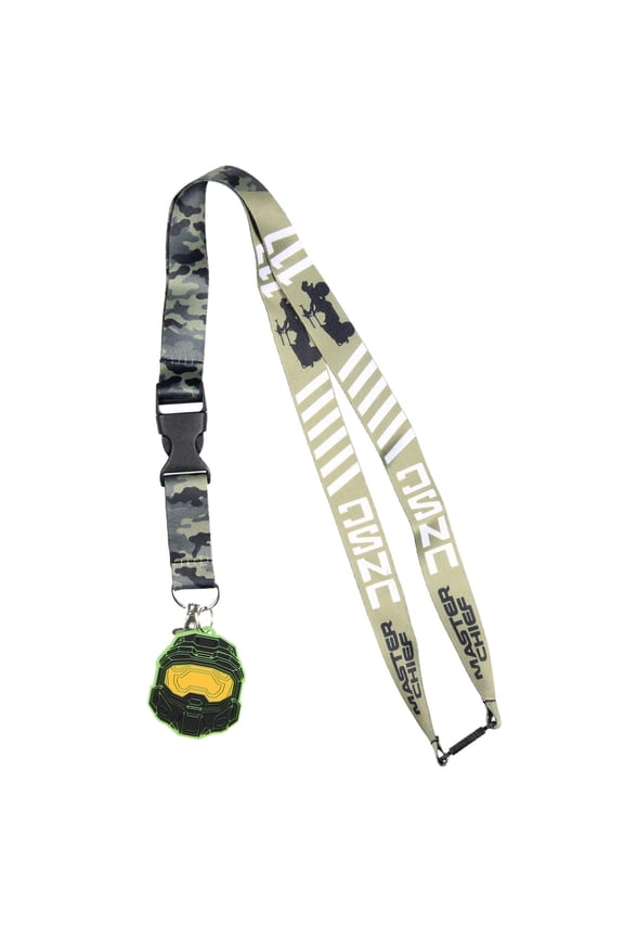 Halo Video Game Lanyard Keychain w/ 2" Master Chief Rubber Charm