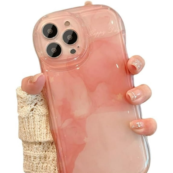 Halo Wave Vapour Bubble Phone Case, Small Fresh Design for Ladies, Drop-Proof and wear-Resistant, for iPhone 15 14 13 12 11 Pro Max XS XR X 7 8 Phone Case (P1,IP 11 PRO MAX)