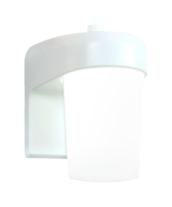 White Frosted Glass LED Jelly Jar Light with Bronze Finish