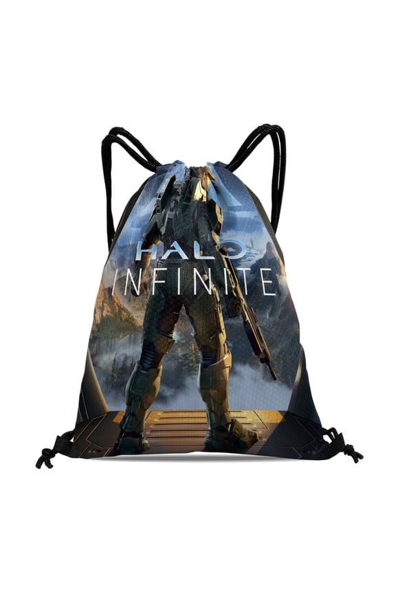 Halo-theme Drawstring Backpack Sports Gym Bag Water Resistant String Bag Cinch Bag12''X16''30X40cm
