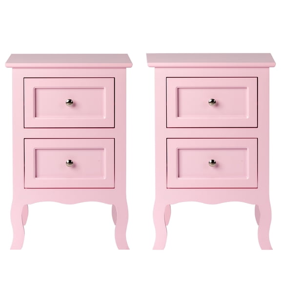 HaloHarness Bedroom Nightstand, Bedside Table/Bedside Stand, Vintage Wooden Dresser Furniture with 2 Storage Drawers for Bedroom, College, Dorm Kids’ Room Living Room