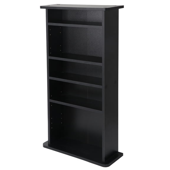 HaloHarness Multimedia Storage Cabinet DVD Rack Book Shelf Organizer Stand Audio Media Tower, 36" X 19" X 7" Black