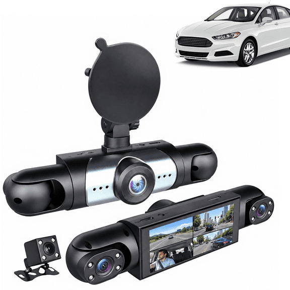 Halodrive 4 Camera Wireless Dashcam,360° View, 2k Front & 3×1080p Car Camera With Night Vision, Gps, Wifi, G-Sensor And Loop Recording, For Daily Commuters, Rideshare Drivers, Road Trips And Family V