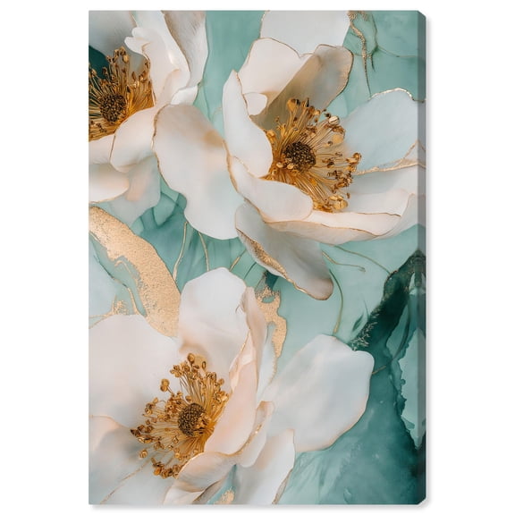 Haloed in Gold Canvas Pastel Floral Art by Art Remedy, Gallery Wrapped, 20" x 30"