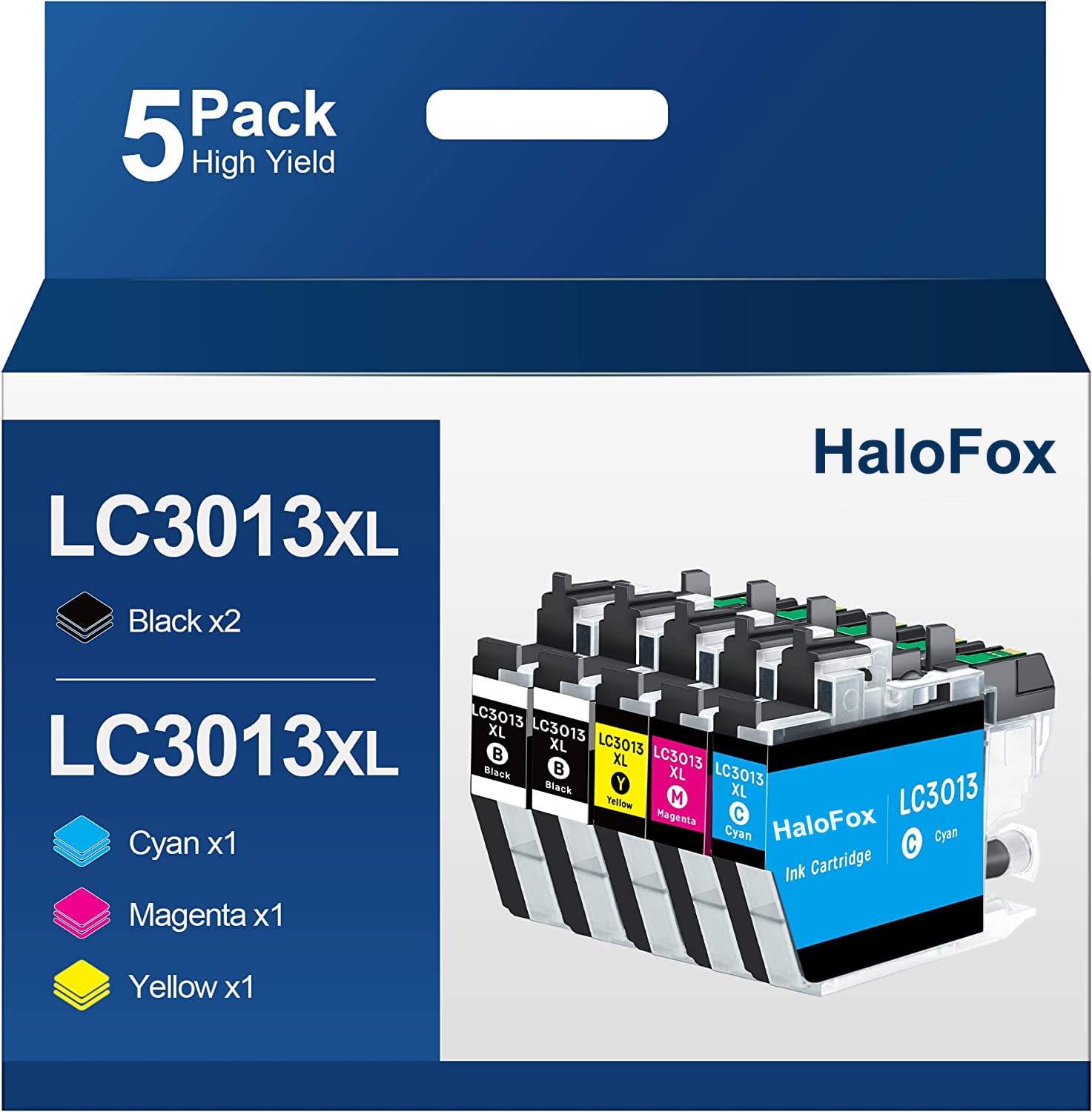 Halofox LC3013 XL Ink for Brother MFCJ491DW/J497DW/J690DW/J895DW (2BK