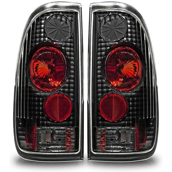Halogen Black/Clear Lens Tail Lights Pair Set for 1997-2003 Ford F-Series