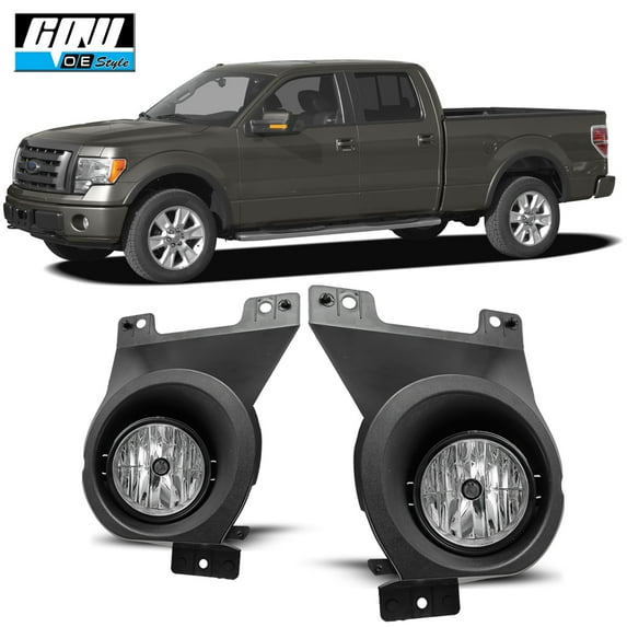 Halogen Clear Lens Fog Lights Pair Set for 2009-2010 Ford F-150