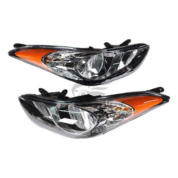 Halogen Headlight Assembly Pair for Hyundai Elantra 2011-2013 Projector Lens