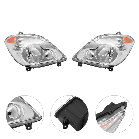Halogen Headlight For 07-13 Dodge/Mercedes/Freightliner Sprinter 2500 Left and Right