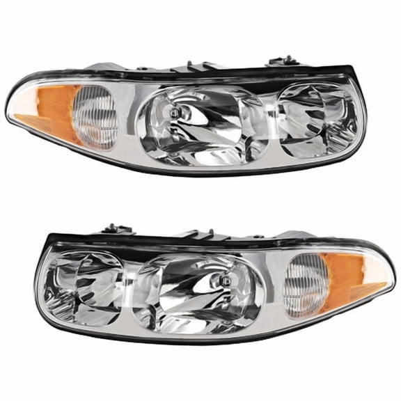 Halogen Headlight For 2000 and 2005 Buick LeSabre LH RH w/ Bulb Smooth High Beam