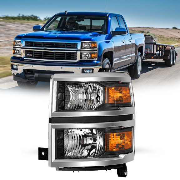 Halogen Headlight For 2014-2015 Chevy Silverado 1500 Headlamp Driver Left Side