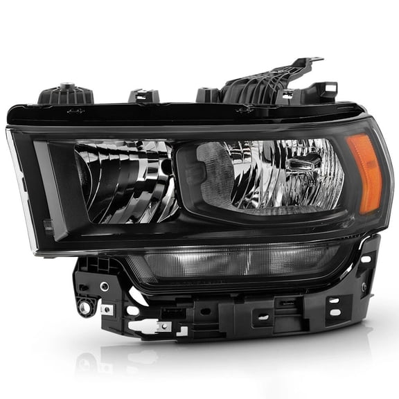 Halogen Headlight For 2019-2024 Dodge Ram 2500 3500 w/Black Bezel Driver Side