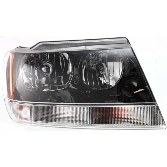 Halogen Headlight For 99-2004 Jeep Grand Cherokee Right Black Interior W/Harness