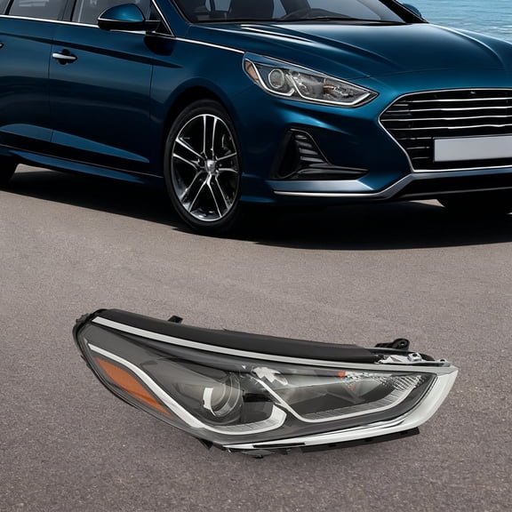 Halogen Headlight, Halogen Headlight Right Side Headlight For 2018-2019 Hyundai Sonata Se Sedan(Not for Hybrid Models, Only for Halogen Headlight Models)