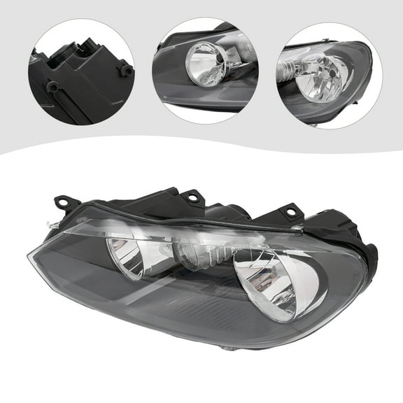 Halogen Headlight, Left Headlight, Headlight Fits 2010-2014 Volkswagen Golf /Jetta MK6/GTI