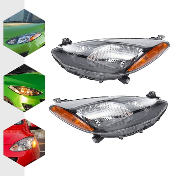 Halogen Headlight, Mazda 2 Headlight, Headlight For 2011-2014 Mazda 2  1x Right Headlight+1x Left Headlight