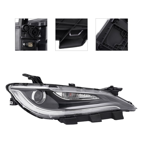 Halogen Headlight Right Headlight Headlight Fits 2016-2017 Chrysler 200 C/Limited Sedan 4-Door High-quality PP PMMA And PC
