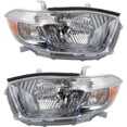 thumbnail image 1 of Halogen Headlight Set For 11-13 Toyota Highlander Left & Right w/Bulbs Pair, 1 of 1