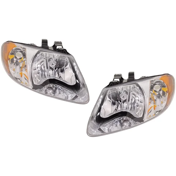 Halogen Headlight Set For 2001-2007 Dodge Grand Caravan w/ Bulb(s) Pair